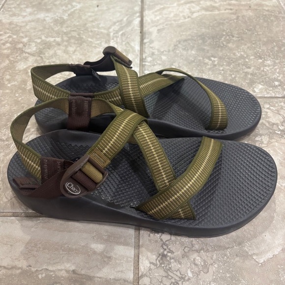 Chaco Z1 Classic Mens Sandals Size 12 Olive Green Brown Vibram USA Made main image 8